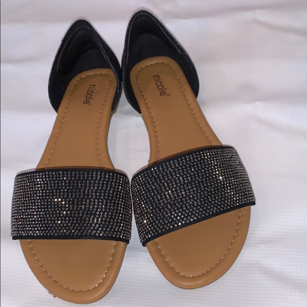 Black sparkly sandals